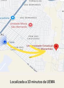 a map of localica a minutes drive via utera at Q02 custo-benefício in São Luís