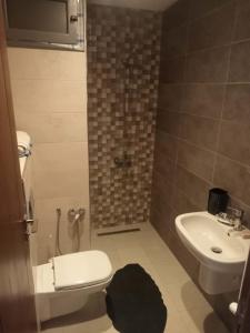 a bathroom with a toilet and a sink at Jed appartement in Hammam-Lif