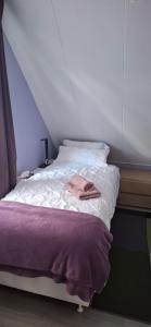 a bed with a pink towel on top of it at Homestay Maashees in Maashees +14 photos
