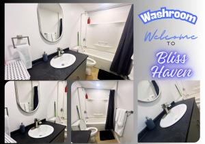 a bathroom with a sink and a mirror at Bliss Haven in Winnipeg +10 photos