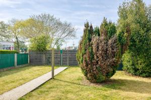 a large bush in a yard next to a fence at Le Refuge du Mans in Le Mans