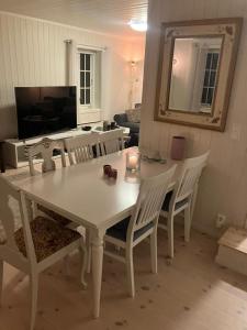 a white table and chairs in a living room at Vacation Home in Oslo in Oslo