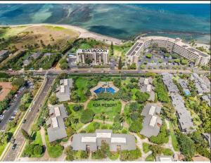 an aerial view of a resort near the ocean at Oceanfront Artist Condo Panoramic Maui Sunsets in Kihei