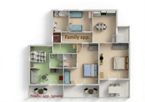 a rendering of a floor plan of a house at Apartments Boa in Slatine