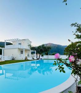 a villa with a swimming pool and a house at Corfu Olive Village with Swimming Pool Castello Di Vista in Análipsis