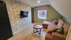 a living room with a couch and a table at Kose apartment in Kose