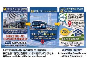 a bunch of signs for a bus stop at Kizuna House Yuzuriha in Minamiawaji