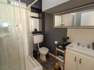 a bathroom with a toilet and a shower and a sink at Winford Manor in Murdoch Valley +37 photos