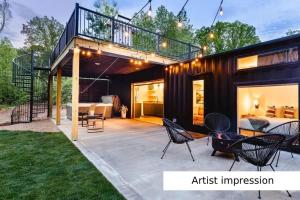 an artist impression of a house with a deck at Outdoors Holten - Cabin Skydeck in Holten