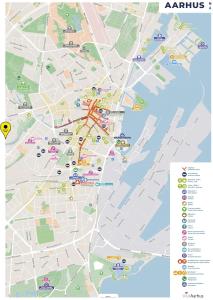 a map of the city of antwerp with cars at Modern & Stylish Apartment with Private Balcony in Aarhus