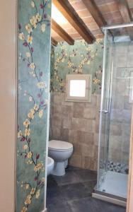 a bathroom with a toilet and a shower stall at Sky Loft La Melissa - Pisa Center in Pisa +12 photos