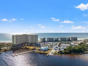 an aerial view of a resort near the ocean at A-110, Pinnacle Port in Panama City Beach