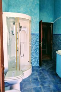 a bathroom with a shower and a toilet in it at B&B Sa Sinniesa in Sìnnai +12 photos
