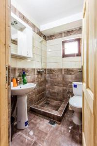 a bathroom with a sink and a toilet at Moonlight House in Vusanje