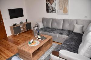 a living room with a couch and a coffee table at Villa Boris in Junčev Do