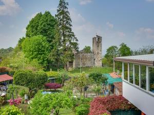 a view of a castle from a house at IL TORRINO in Golasecca
