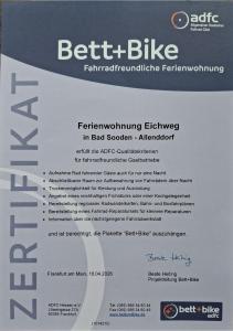 ein Datenblatt für eine Beth Blice Lernsoftware in der Unterkunft Ferienwohnung Eichweg in Bad Sooden-Allendorf