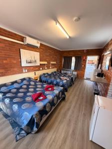 a room with four beds in a room with at Glen Innes Lodge Motel in Glen Innes
