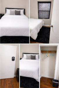 a room with two beds and a window at Anne room A in Irvington