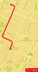 a red line on a map at AlexandraDesignSuite -Eleganza vicino al centro in Carpi
