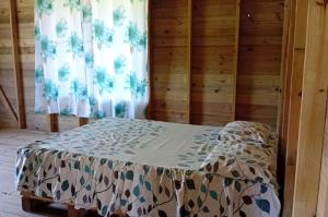 a small bed in a room with a window at Palmeras de Miramar in Miramar