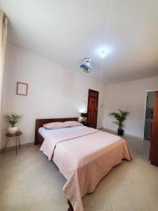 a bedroom with a large bed in a white room at Faraja Homestay Mwanza in Mwanza +20 photos
