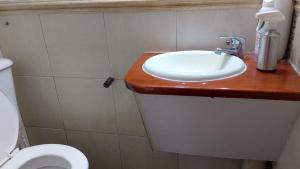 a bathroom with a sink and a toilet at Brisas Pura in Tandil