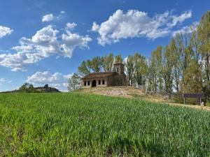 an old house on a hill in a field at Mil Mariposas, Escapada rural Burgos in Barriosuso
