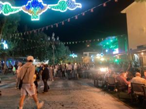 a crowd of people walking down a street at night at Los Cedros, gran chalet con piscina en Navacerrada in Navacerrada +64 photos