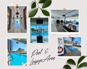 a collage of photos of a swimming pool at Sweden's Tiny Home, Studio Unit Condo in Manila