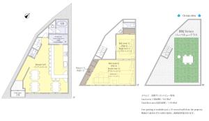 a floor plan of a building with diagrams at ぶろんて 淡路サンセットビュー野島蟇浦 in Awaji
