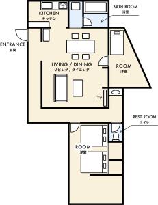a rendering of a floor plan of a house at あざみ庵 奄美大島 in Amami