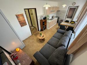 an overhead view of a living room and kitchen at Apartmány 107 in Olešnice v Orlických horách