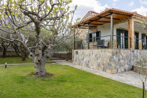a tree in the yard of a house at Zeusplace Crown Platamon in Platamonas