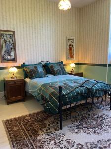 a bedroom with a bed and two night stands at Chateau de Bouquetraud in Franchesse