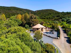 an aerial view of a gazebo in a forest at Pinnettu Sa Rosa - Jacuzzi & Relax Deluxe in Quartu SantʼElena