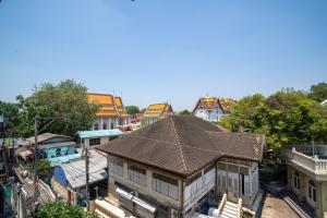 an overhead view of a city with a house at Bangluang Boutique Hotel nearby Wat Arun in Bangkok