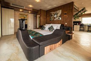 a bedroom with a large bed in a room at Danubius View - Luxury Hotel and Hall in Kozloduy