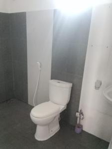 a bathroom with a white toilet and a sink at Ceylon Seaway Villa in Trincomalee
