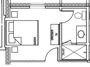 a drawing of a floor plan of a house at Monticello Inn & Cottage in Scottsville