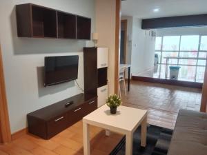 a living room with a couch and a tv on a wall at Loft Centrico Bahia 2 in Santander