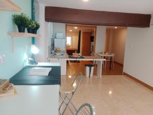 a living room with a table and chairs at Loft Centrico Bahia 2 in Santander +6 photos