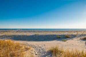 a sandy beach with the ocean in the background at Lady Dune in Oak Island