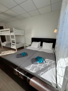 a bed in a room with two bunk beds at Konrad Guesthouse in Kuressaare