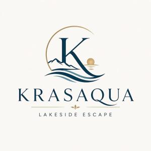a letter k logo with a wave in the ocean at Krasaqua in Pogradec