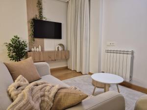 ein Wohnzimmer mit Sofa und Tisch in der Unterkunft Rosalba Pedrosa-Zona Catedral in León