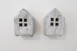two white electrical switches sitting on a wall at Margarita Studio - Sunset View in Santorini