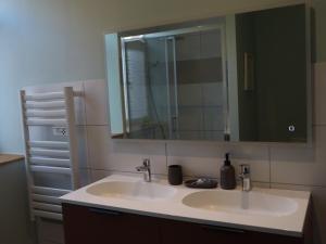 a bathroom with a sink and a mirror at Gîte d'artiste in Sainte-Marie-aux-Mines