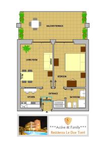 The floor plan of Residenza Le Due Torri
