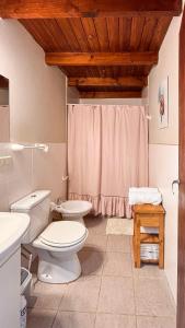 a bathroom with a toilet and a sink at Trono de Nubes in Trevelín
